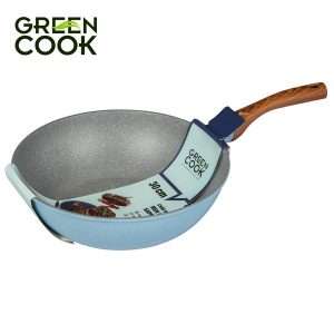 Chảo đúc men đá xanh Sapphire 30cm GCP09-30IH Green Cook