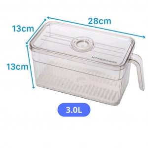 Hộp thực phẩm tủ lạnh cao cấp chữ nhật có tay cầm 3.0L BIOPLAS / BIOHOME - HH00451