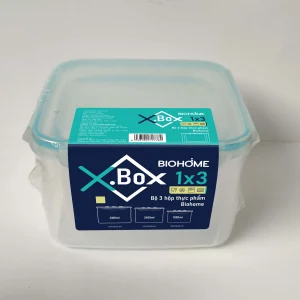 Bộ 3 hộp thực phẩm vuông Biohome - HH00484