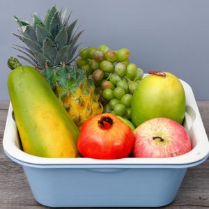 Bộ thau rổ Bio vuông 28 cm màu xanh dương- HH00104