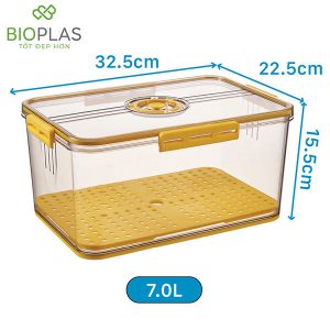 Hộp Bảo Quản Thực Phẩm Tủ Lạnh – Hình Chữ Nhật 7.0L BIOPLAS / BIOHOME - HH00450