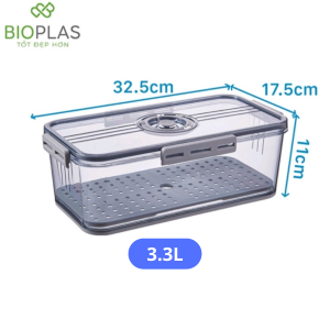 Hộp Bảo Quản Thực Phẩm Tủ Lạnh- Hình Chữ Nhật 3.3L BIOPLAS / BIOHOME - HH00447