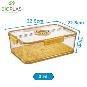 Hộp Bảo Quản Thực Phẩm Tủ Lạnh – Hình Chữ Nhật 4.5L BIOPLAS / BIOHOME - HH00448